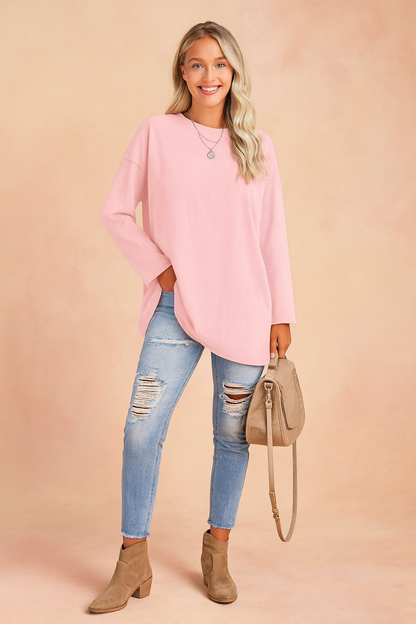 Women's Relaxed Oversized Long Sleeve Tunic Top