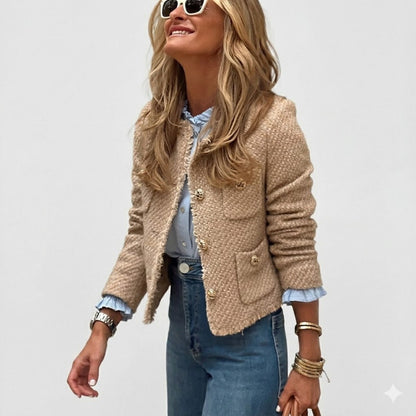 Women's Tailored Textured Tweed Jacket