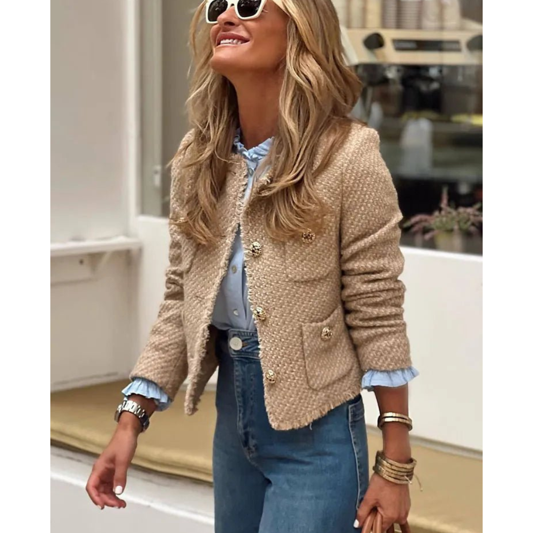 Women's Tailored Textured Tweed Jacket