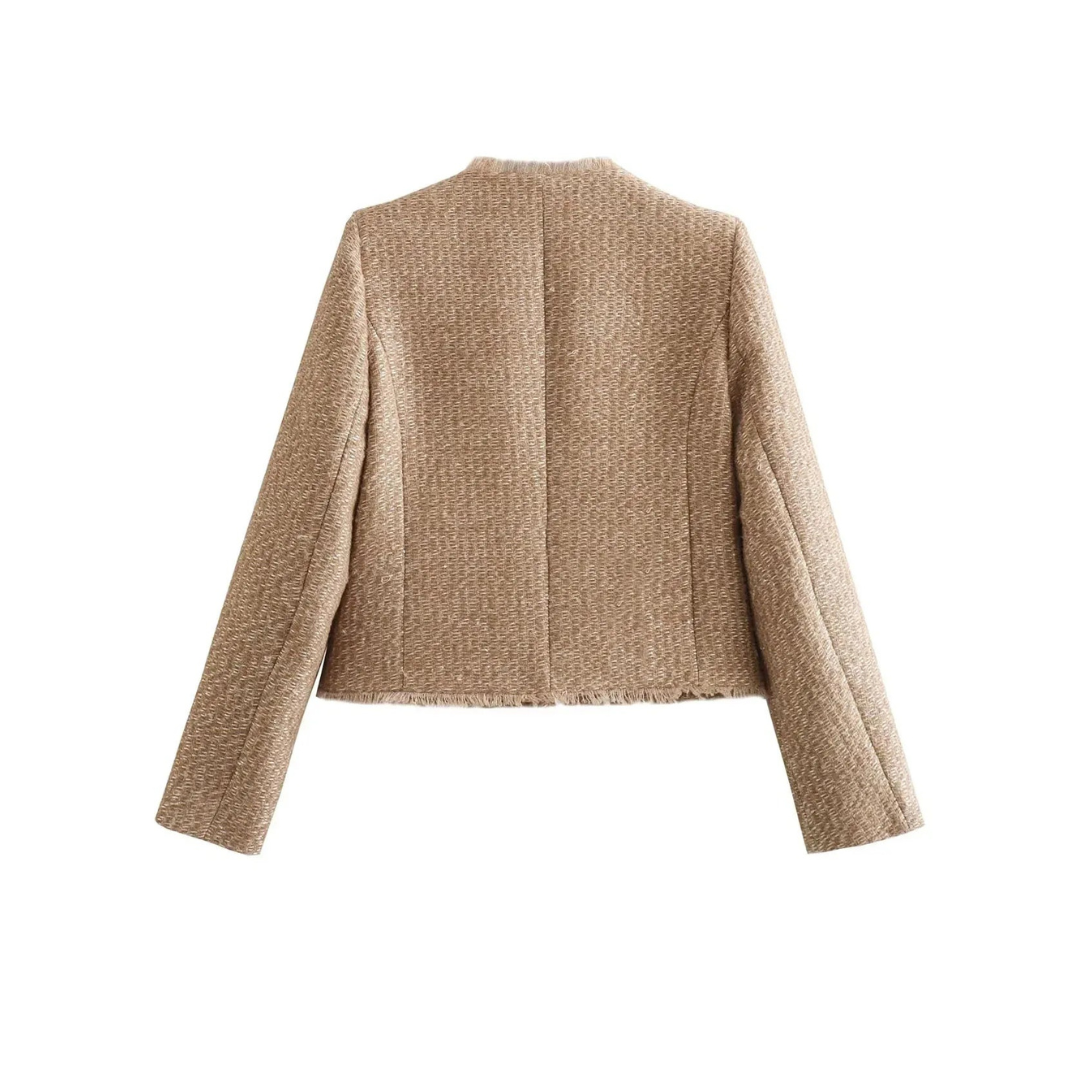 Women's Tailored Textured Tweed Jacket
