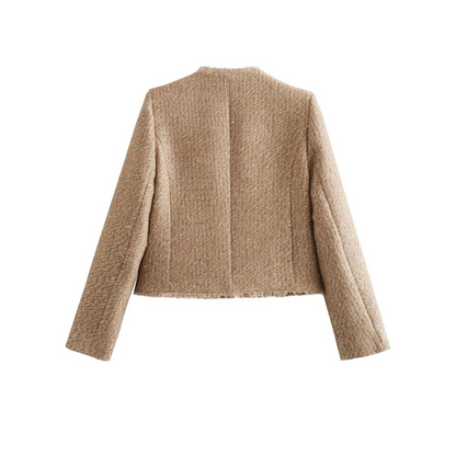 Women's Tailored Textured Tweed Jacket