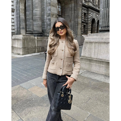 Women's Tailored Textured Tweed Jacket