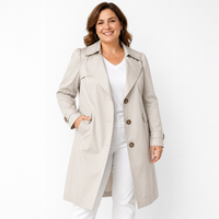Women's Lightweight Trench Coat | Elegant Double-Breasted Spring Fall Outerwear