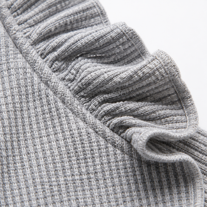 Textured Cotton Blouse Grey - fabric macro