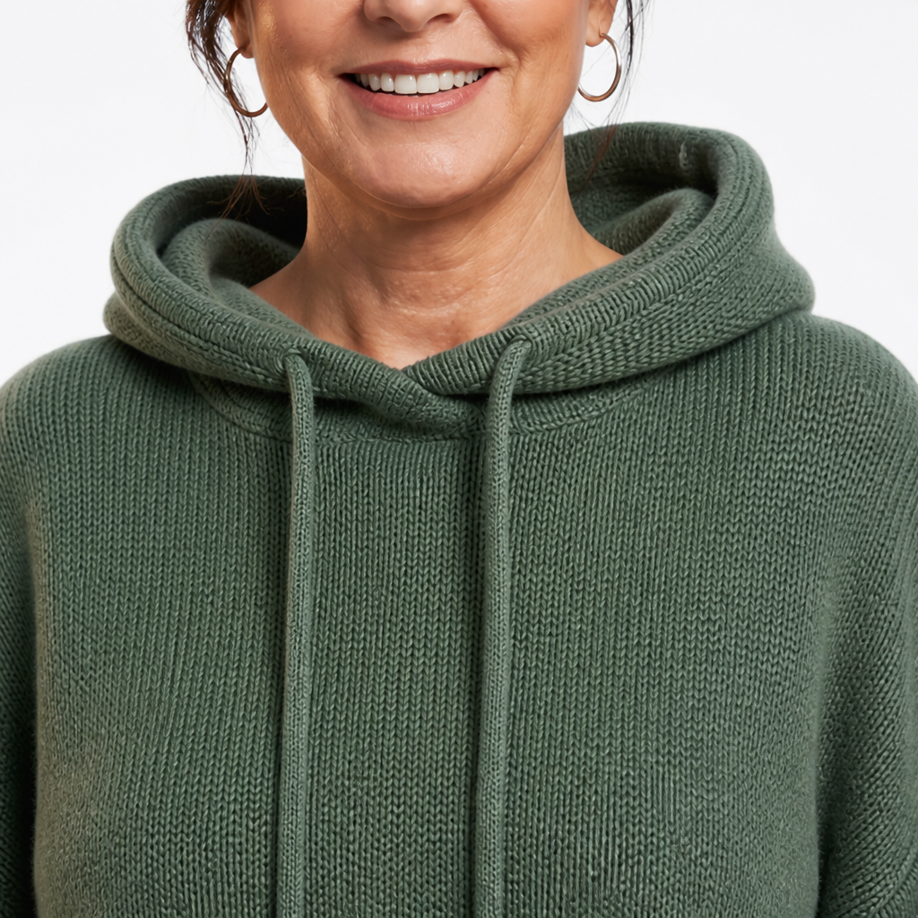 Cozy Warm Hoodie Sweatshirt Green - detail