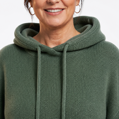 Cozy Warm Hoodie Sweatshirt Green - detail