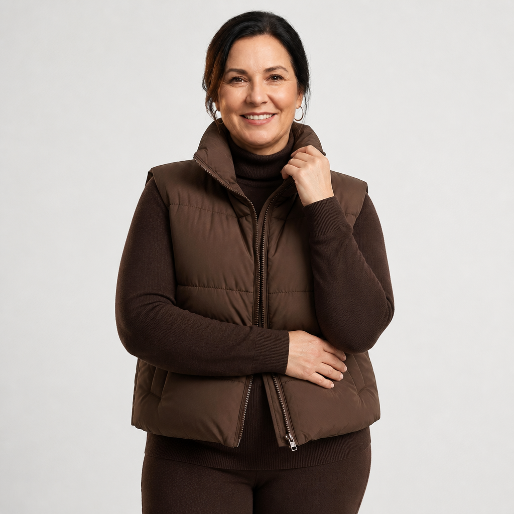 Cropped Puffer Vest - 1