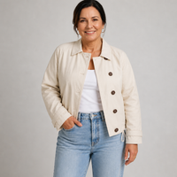 Women's Lightweight Cropped Classic Collar Jacket