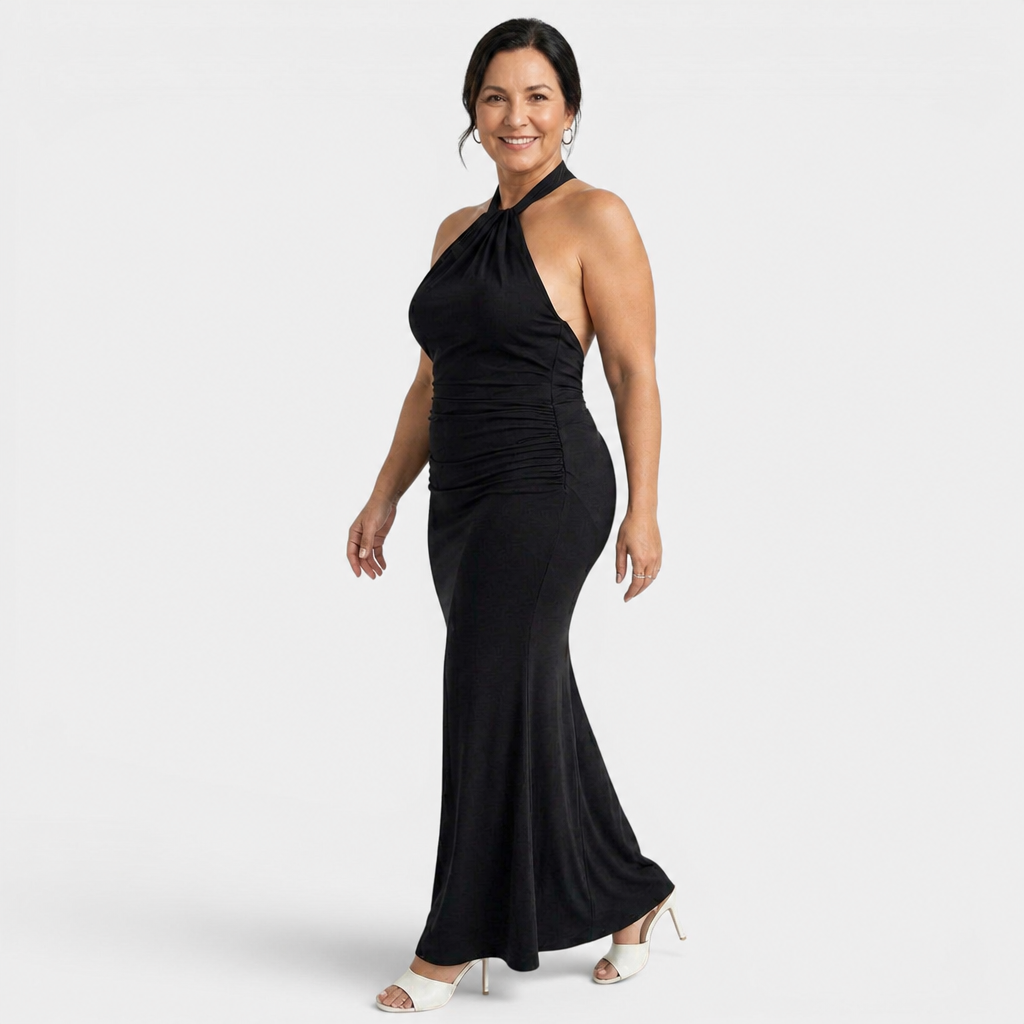Halter Backless Maxi Dress - 2