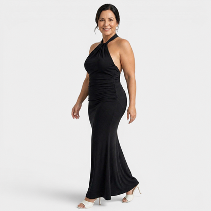 Halter Backless Maxi Dress - 2