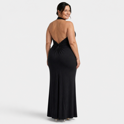 Halter Backless Maxi Dress - 3