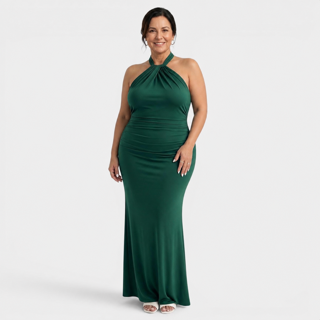 Halter Backless Maxi Dress - 5
