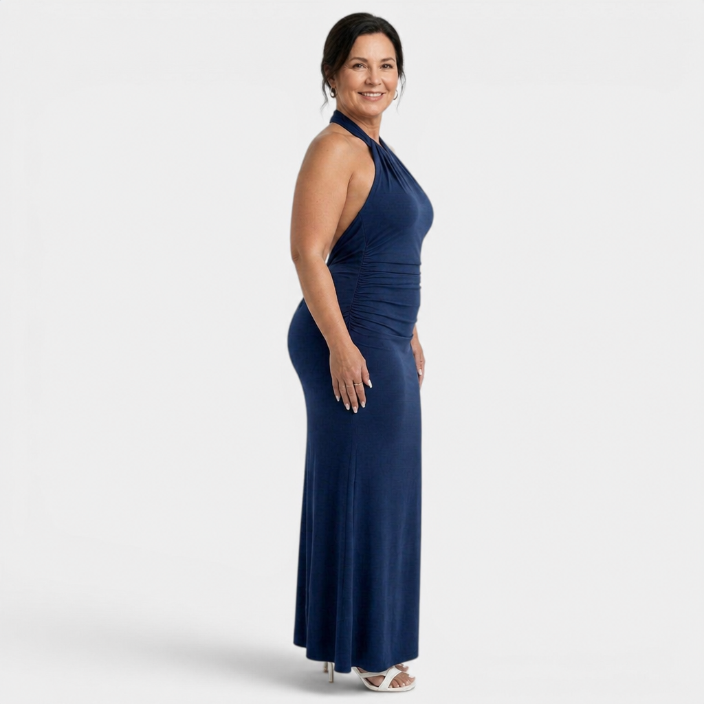 Halter Backless Maxi Dress - 9