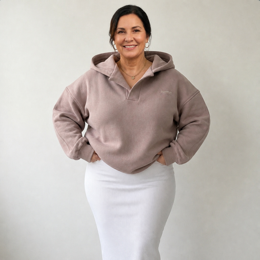 Oversized Crossover Cotton Hoodie - 1