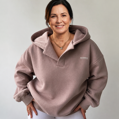 Oversized Crossover Cotton Hoodie - 2