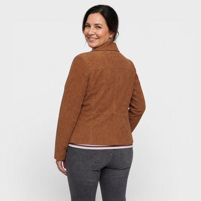Brown Suede Mid-Season Jacket - 3