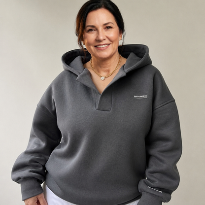Oversized Crossover Cotton Hoodie - 4