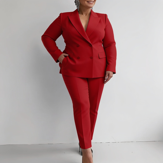 Red Blazer Suit Set - 1