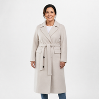 Women's Elegant Double-Breasted Long Trench Coat