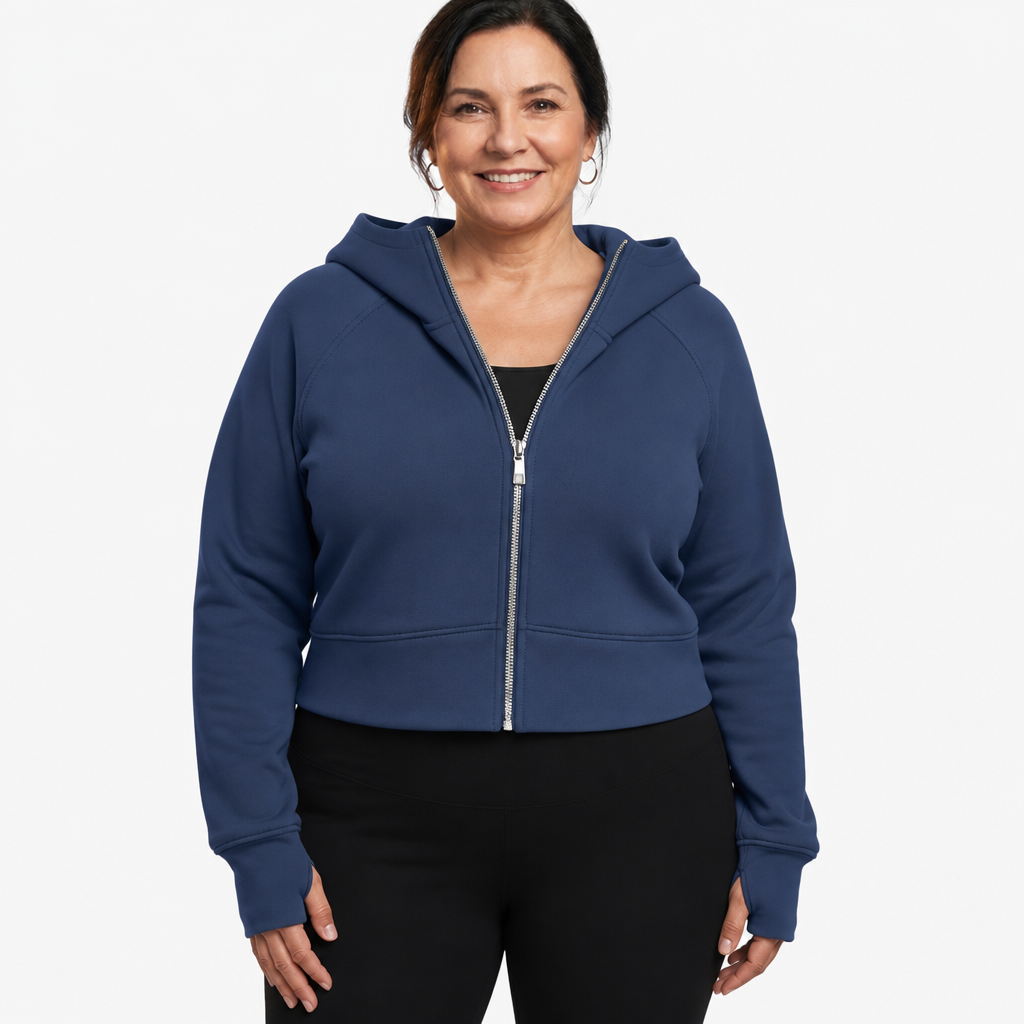 Cropped Zip Hoodie - 2