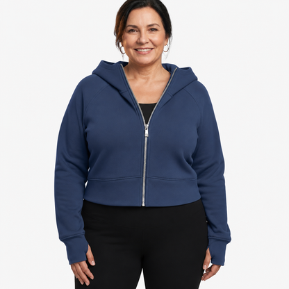 Cropped Zip Hoodie - 2