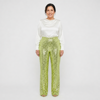 Women's High-Waist Sequin Straight-Leg Party Pants