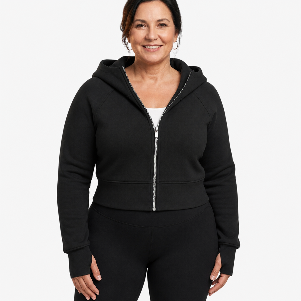 Cropped Zip Hoodie - 4