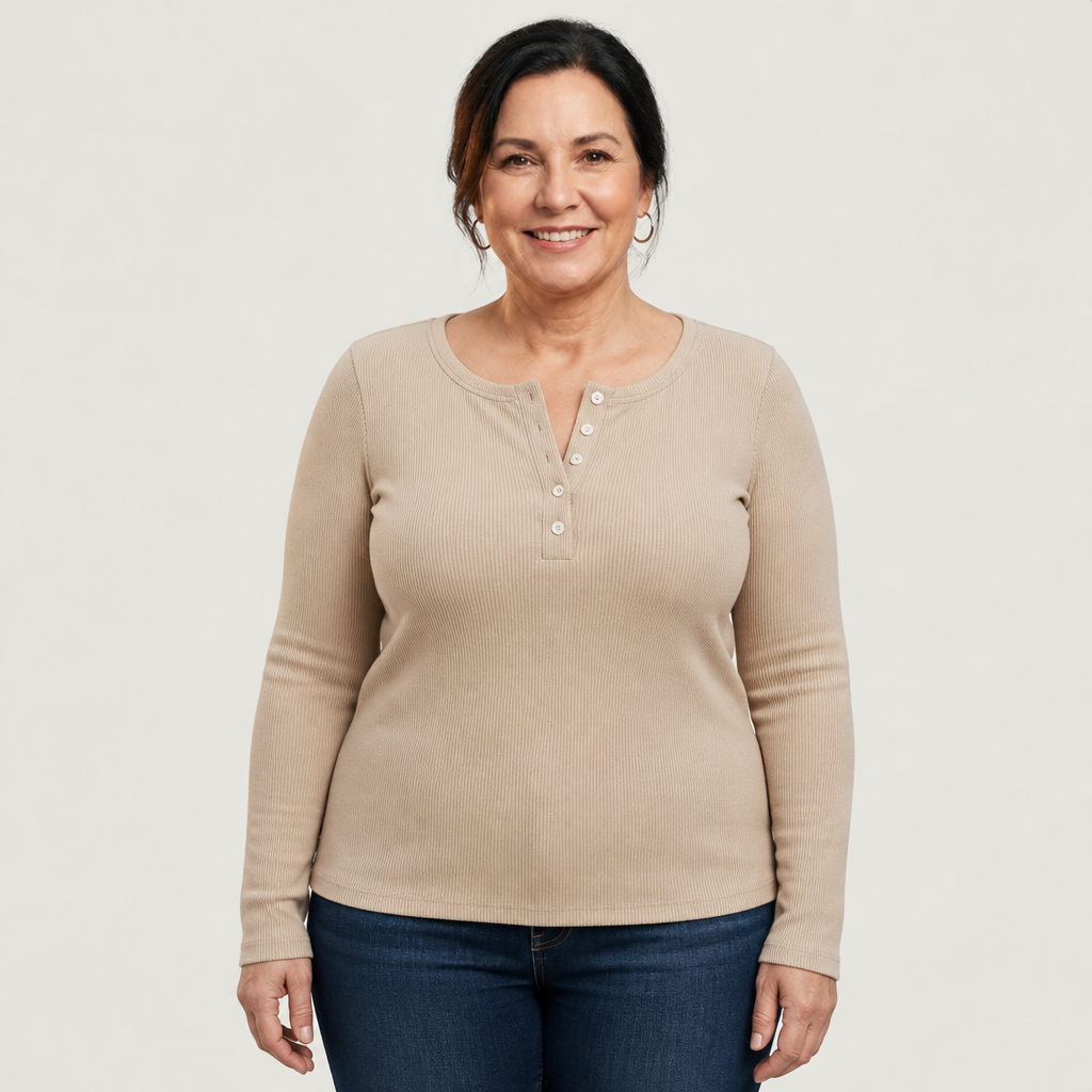Ribbed Button Top - 2