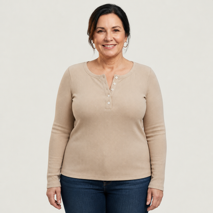 Ribbed Button Top - 2