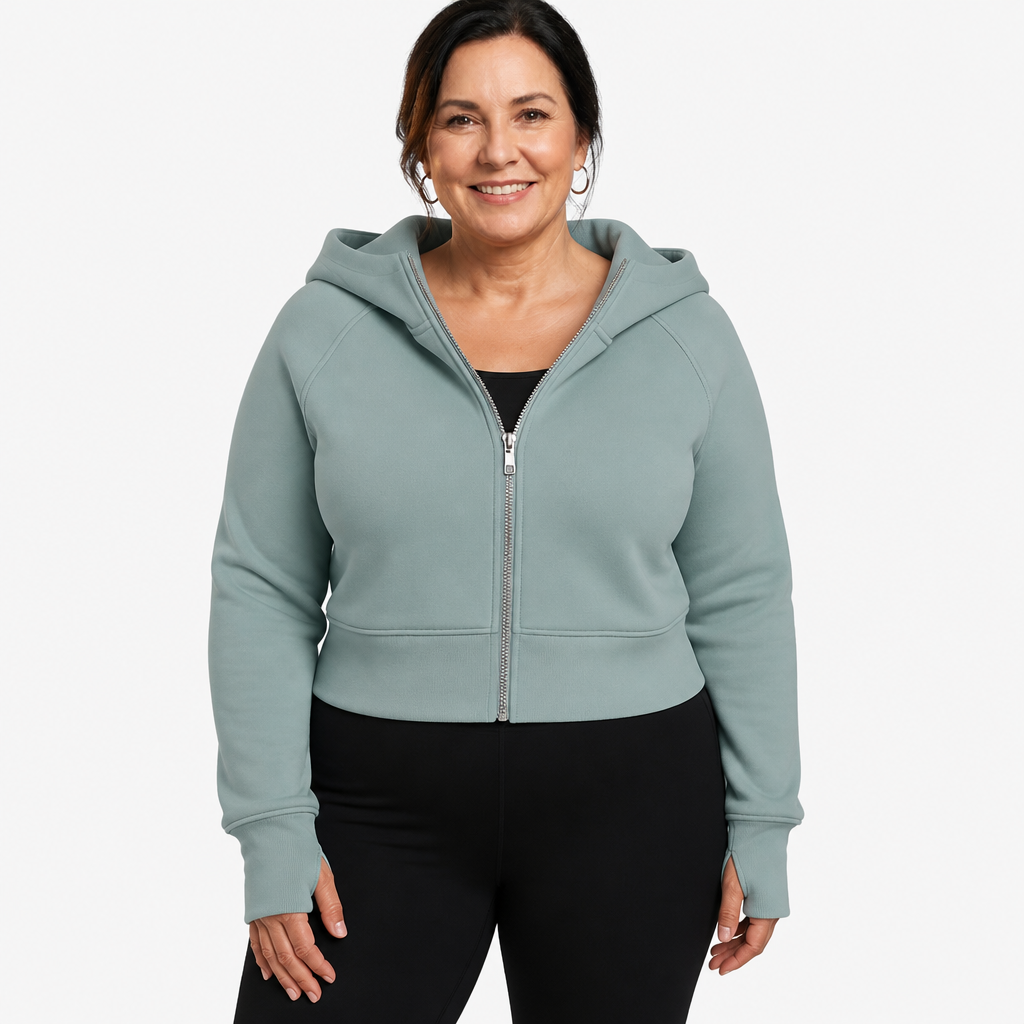 Cropped Zip Hoodie - 5