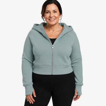 Cropped Zip Hoodie - 5