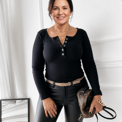 Ribbed Button Top - 4