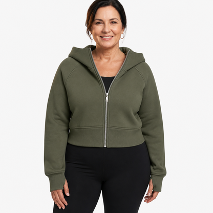 Cropped Zip Hoodie - 7