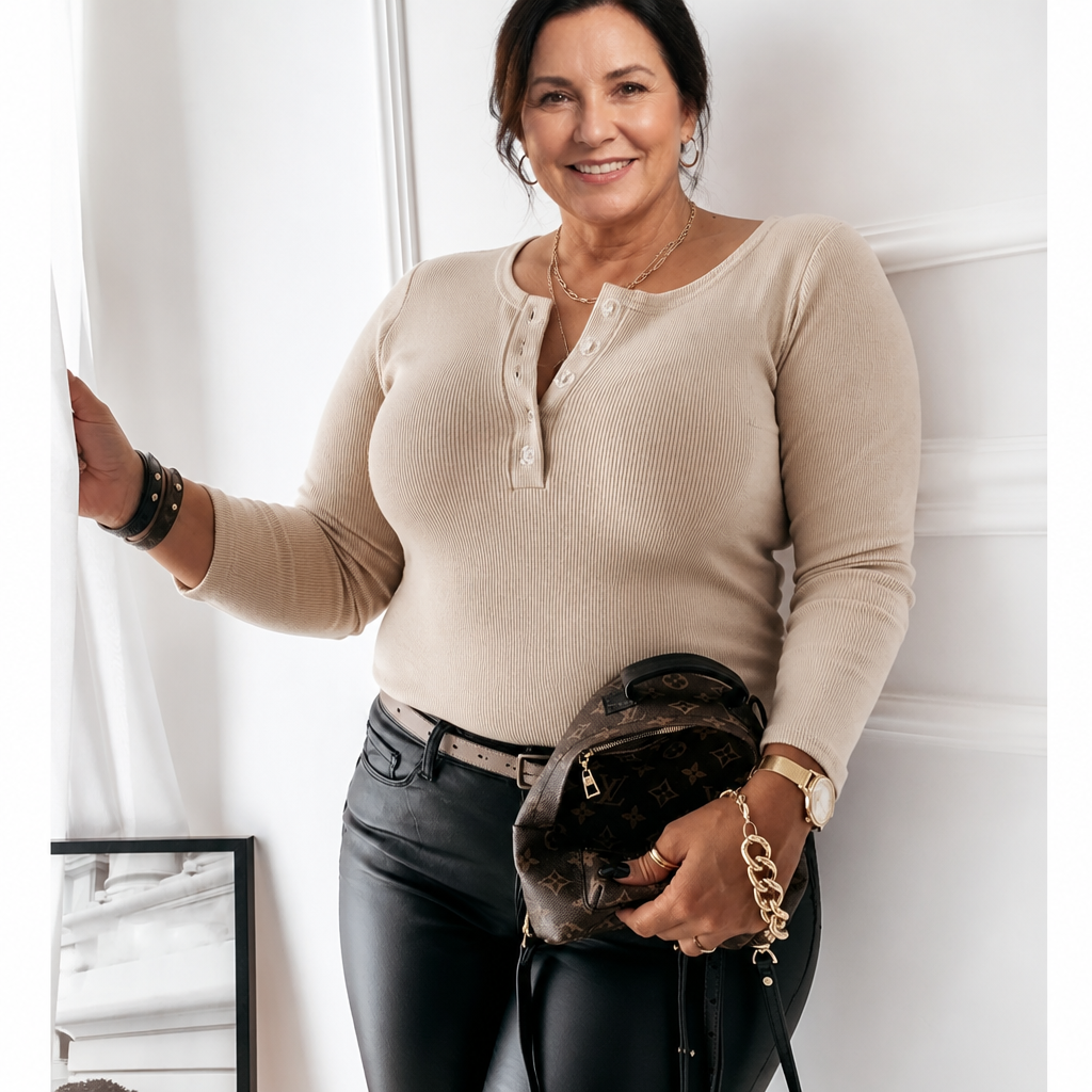 Ribbed Button Top - 5