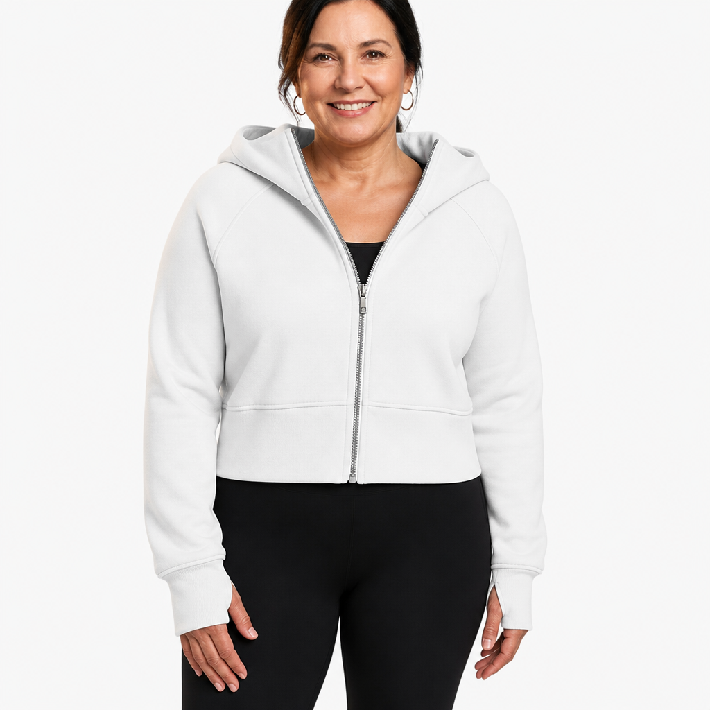 Cropped Zip Hoodie - 10