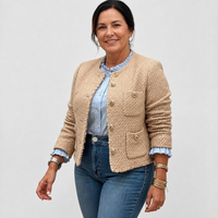 Women's Tailored Textured Tweed Jacket