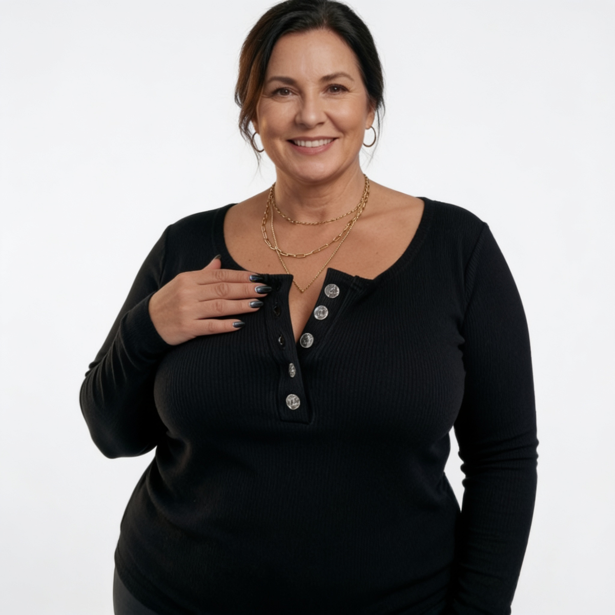 Ribbed Button Top - 7