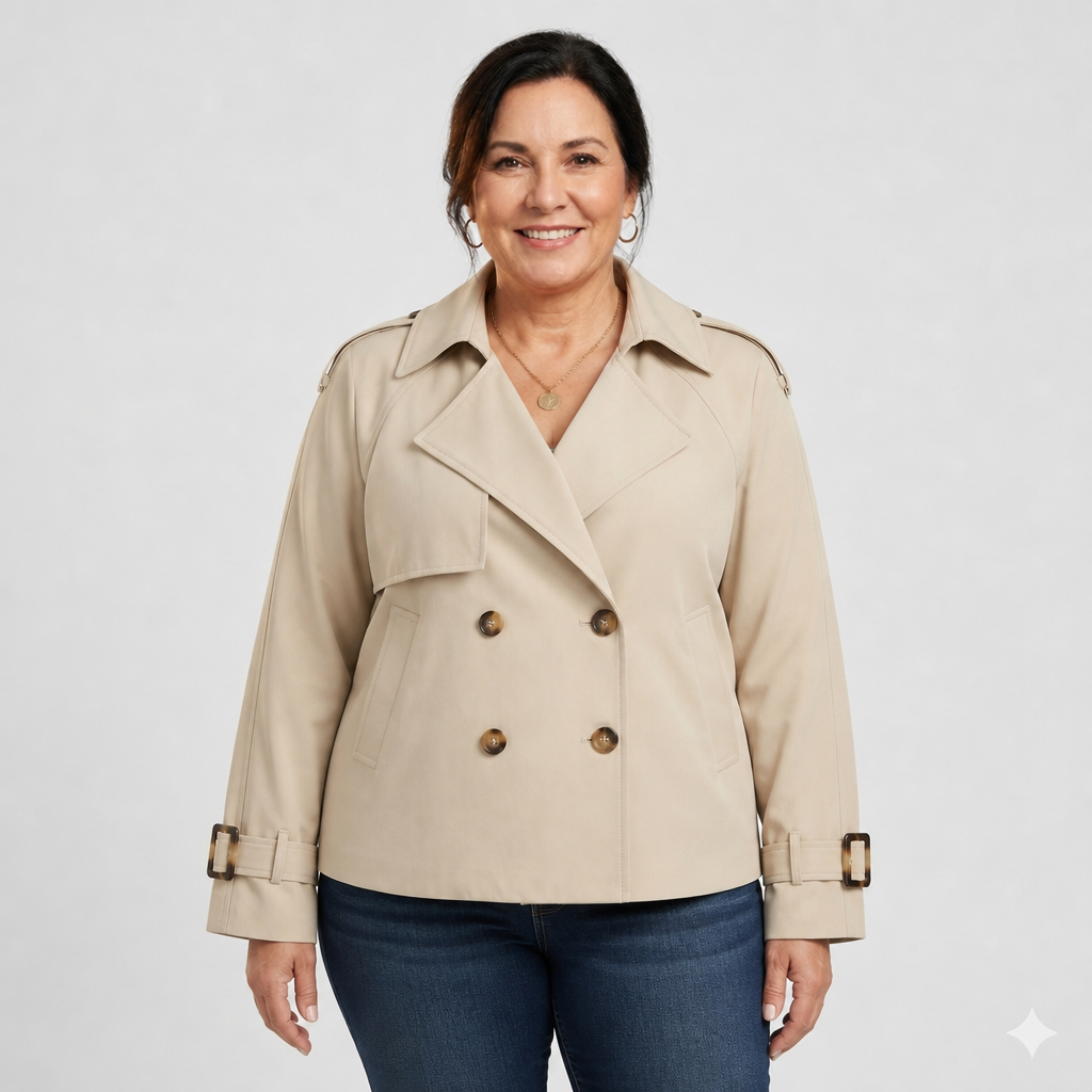 Cropped Trench Coat - 1
