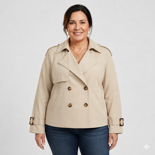 Cropped Trench Coat - 1