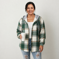 Women's Hooded Plaid Flannel Shacket