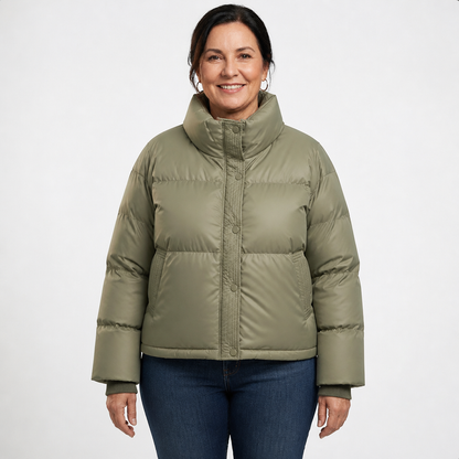 Cropped Black Puffer Jacket - 4
