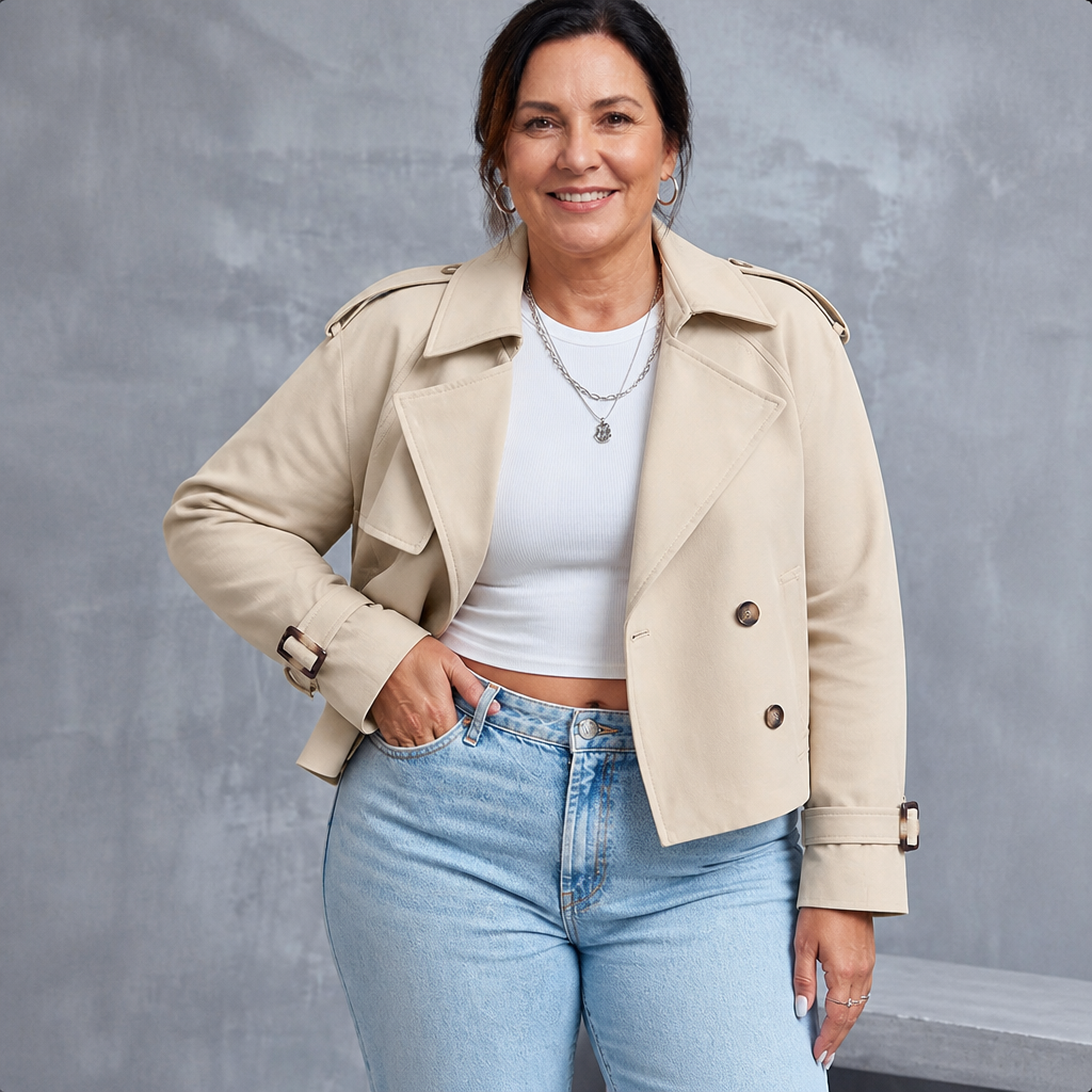 Cropped Trench Coat - 3