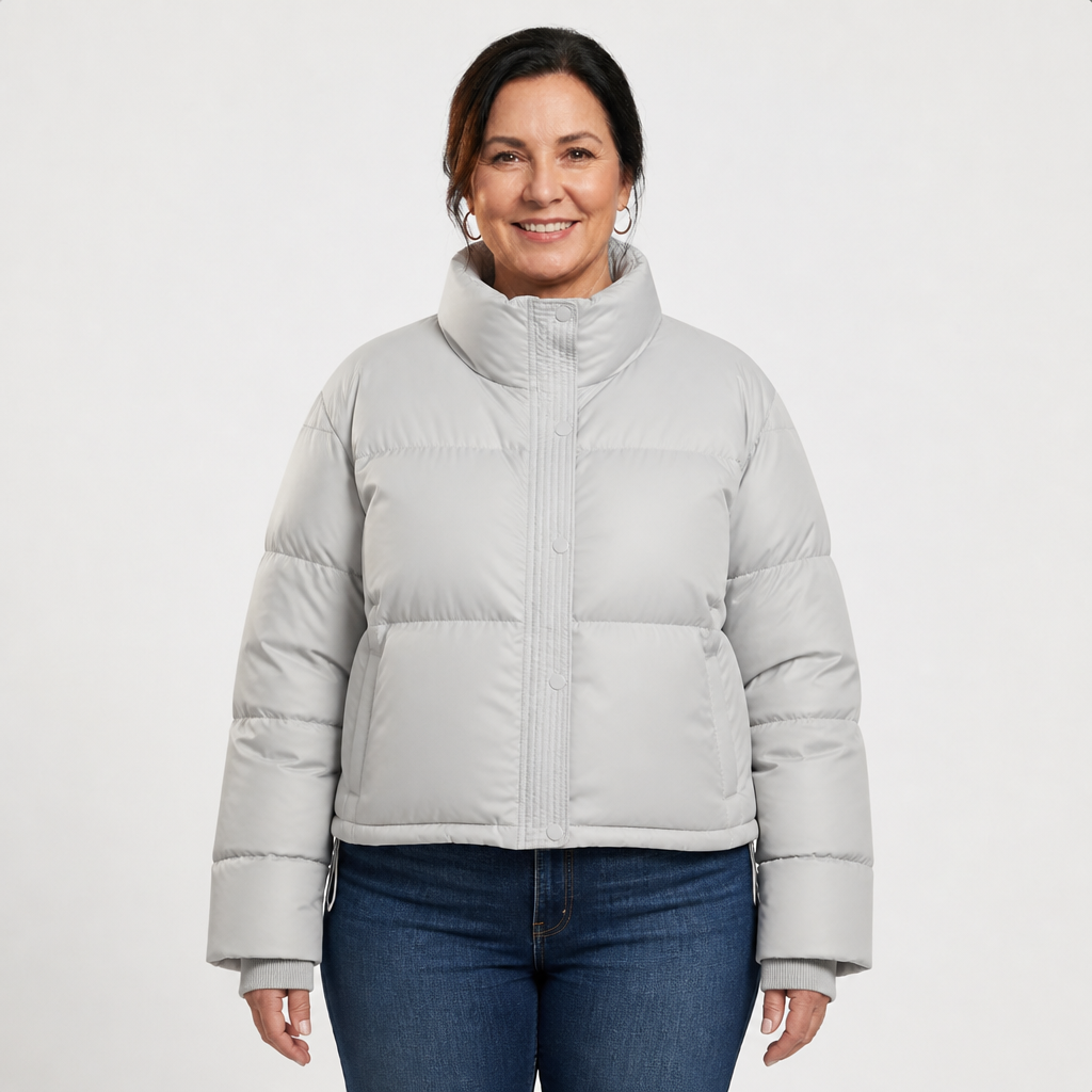 Cropped Black Puffer Jacket - 6