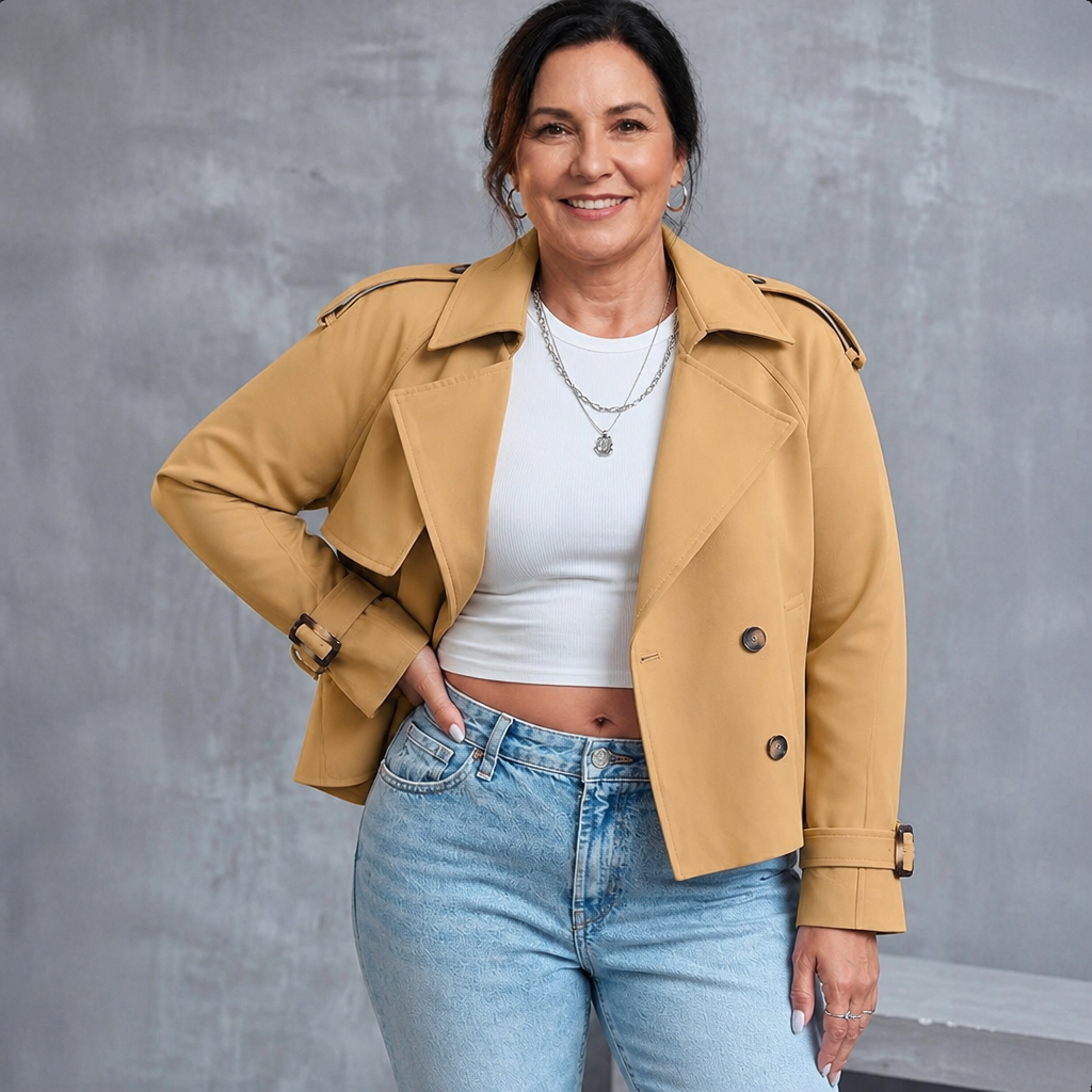 Cropped Trench Coat - 5