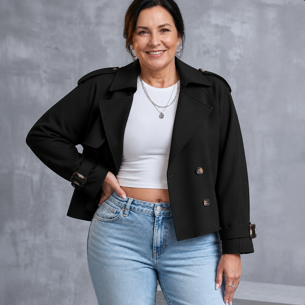 Cropped Trench Coat - 6