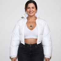 Women's Glossy Cropped Puffer Jacket Winter Coat