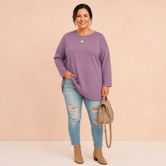 Relaxed Oversized Tunic Top - 1
