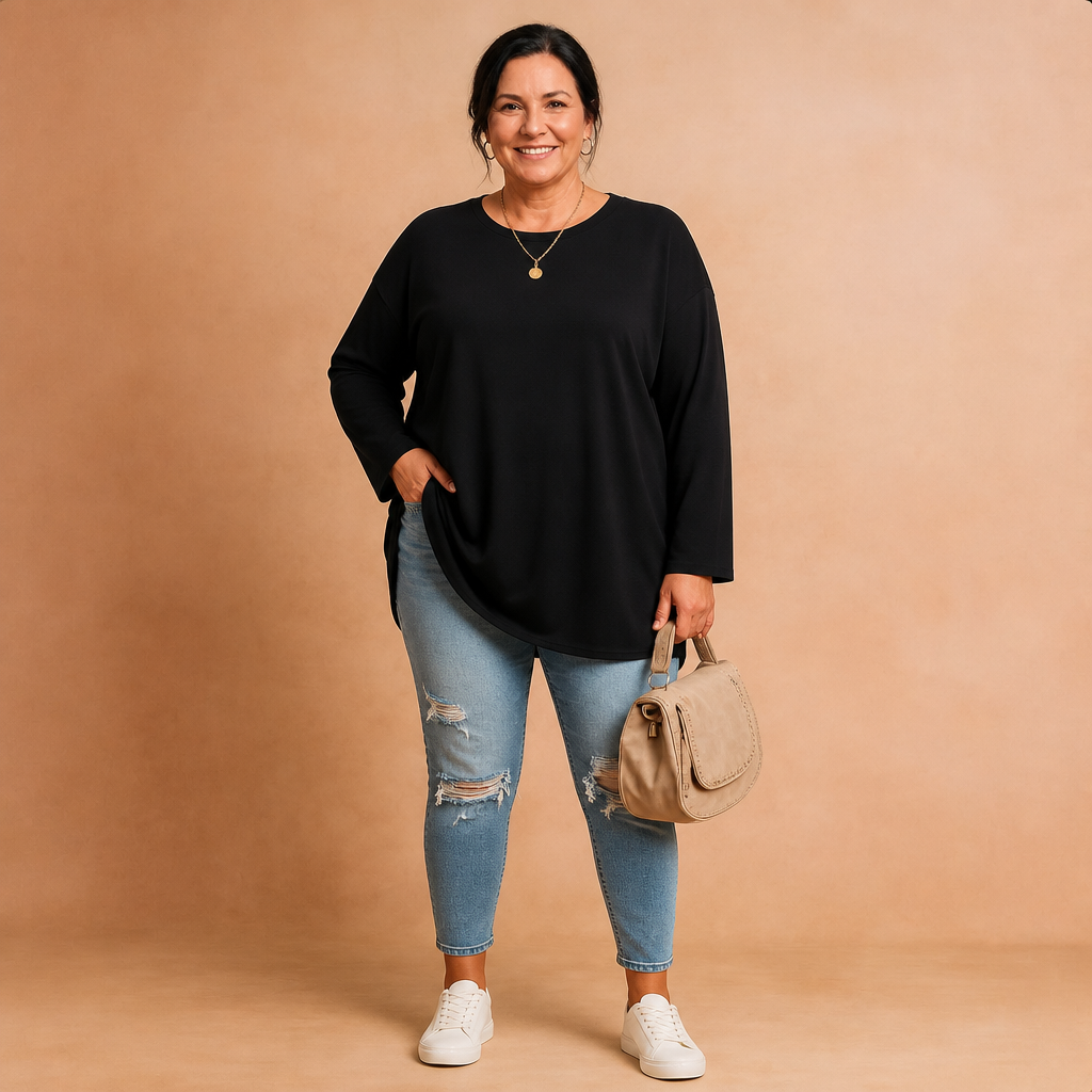 Relaxed Oversized Tunic Top - 6