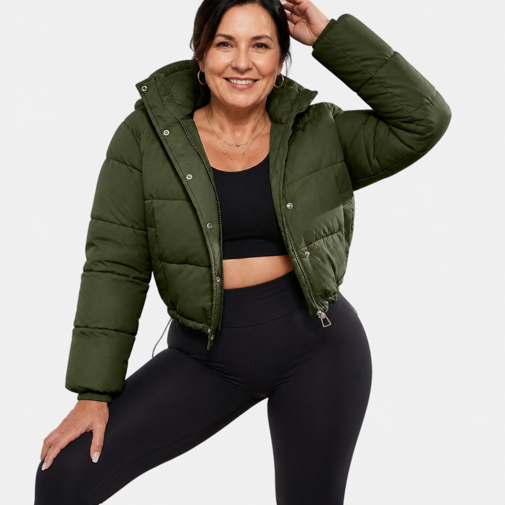 Cropped Quilted Puffer Jacket - 1