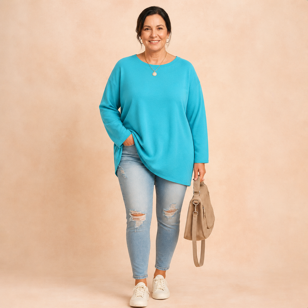 Relaxed Oversized Tunic Top - 8
